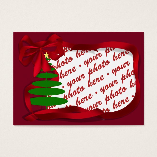 Christmas Tree with Red Ribbon Photo Frame (Frente)