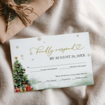 Christmas Wedding RSVP With Food Options