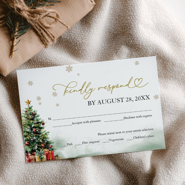 Christmas Wedding RSVP With Food Options (Criador carregado)