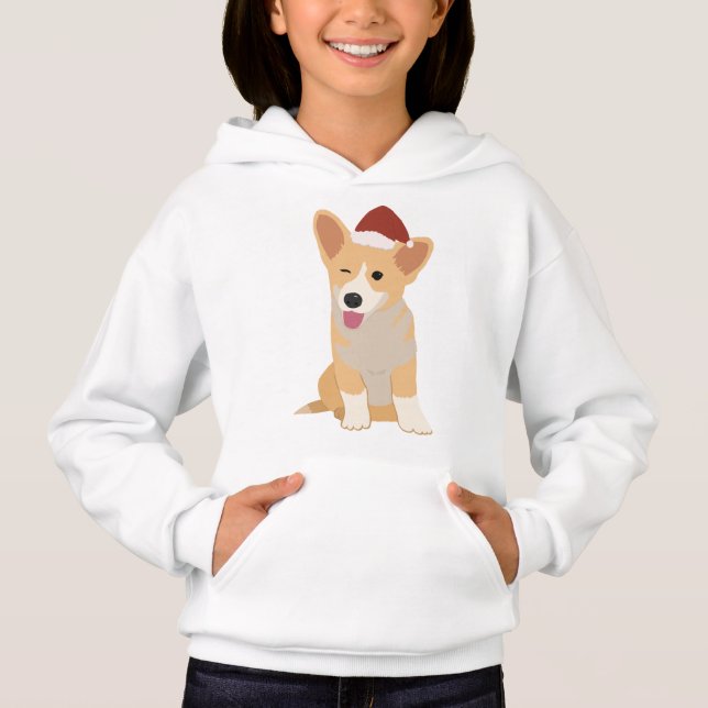 Christmas Welsh Corgi Hoodie (Frente)