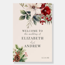 Christmas Winter Floral |  Wedding Sign