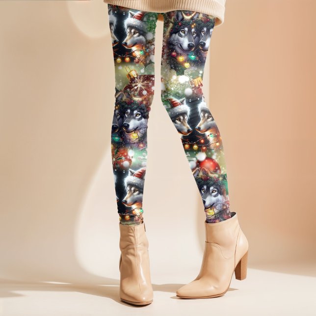 Christmas Wolves Leggings (Criador carregado)