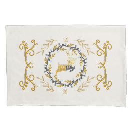 Christmastime Deer with Wreath Yellow Cream