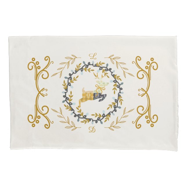 Christmastime Deer with Wreath Yellow Cream (Frente)