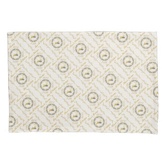 Christmastime Deer & Wreath Yellow Cream Pattern