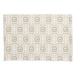 Christmastime Deer & Wreath Yellow Cream Pattern