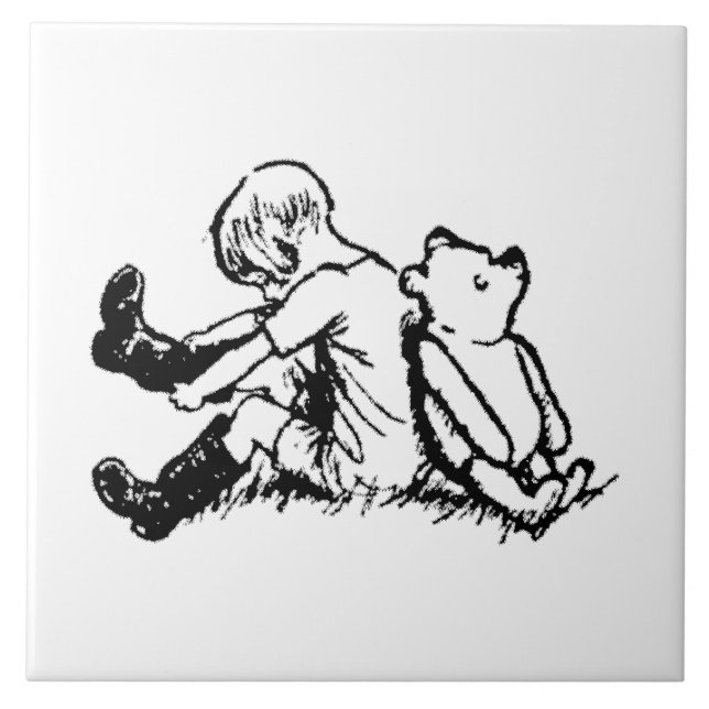 Christopher Robin colocando as botas com o Pooh (Frente)