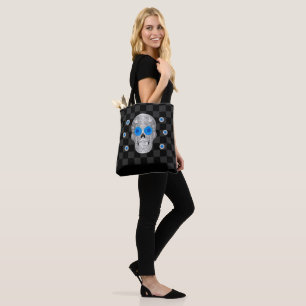 Chrome Calavera (Rosa Azul) Tote Bag