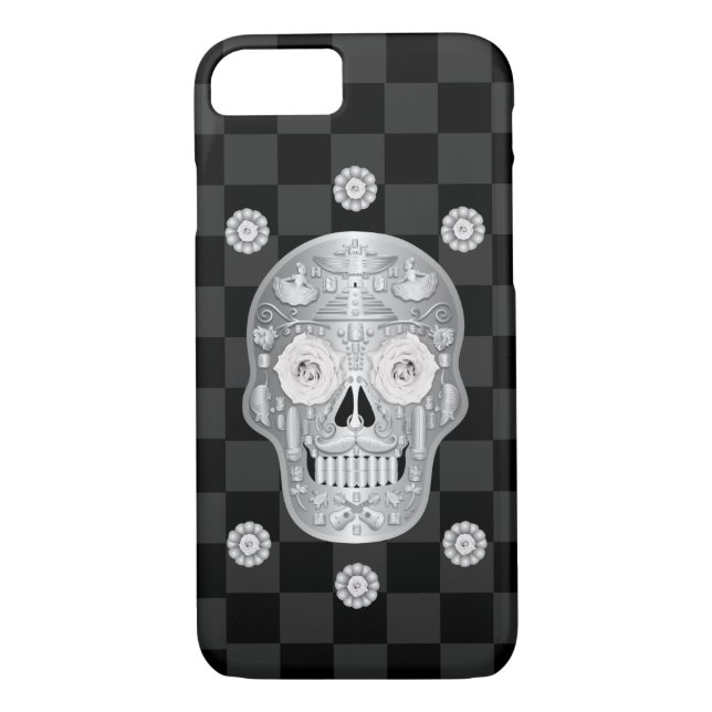 Chrome Calavera (Rosa Branca) capas de iphone de C (Verso)