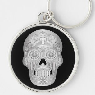 Chrome Cavalera Button Chaveiro