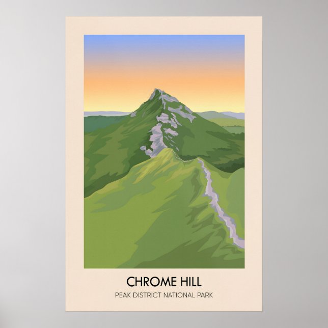 Chrome Hill Peak District Travel Poster (Frente)