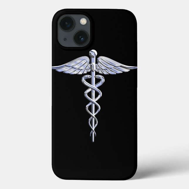 Chrome Like Caduceus Medical Symbol (Verso)