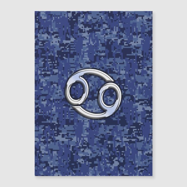 Chrome Like Cancer Sign on Blue Digital Camo (Frente)