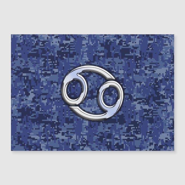 Chrome Like Cancer Sign on Blue Digital Camo (Frente)