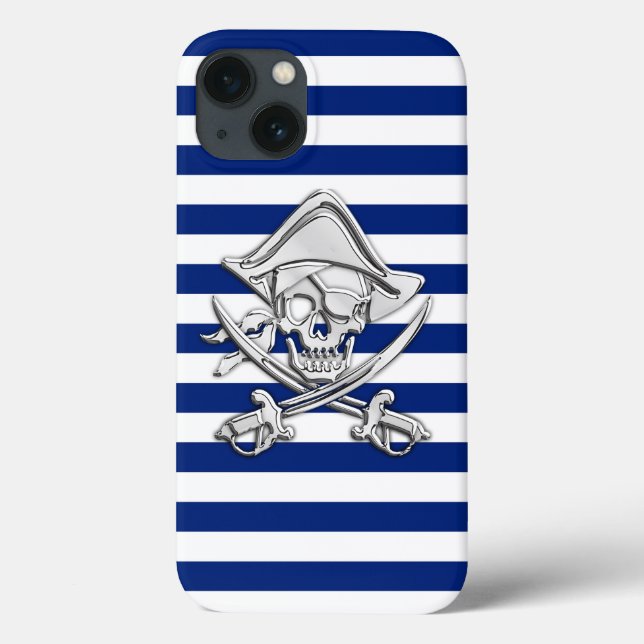 Chrome Like Pirate on Nautical Stripes Decor (Verso)