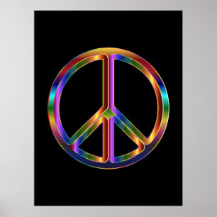 Chrome Peace Sign Poster