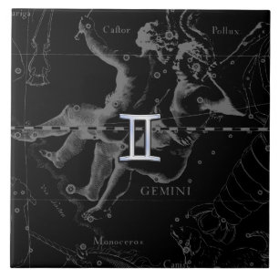 Chrome prateado como Gemini Sinal Zodíaco em Hevel
