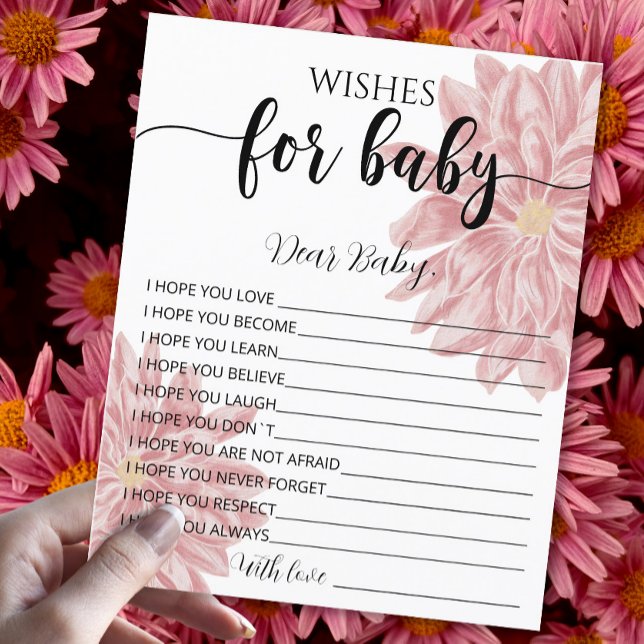 Chrysanthemum Elegante Aquarela Desejos para Bebê (Criador carregado)