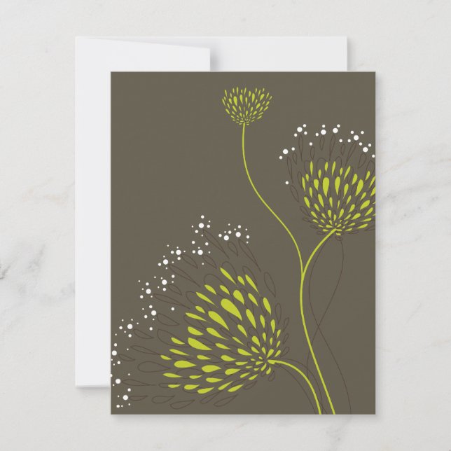 Chrysanthemum Flowers Floral Elegant Wedding RSVP (Frente)