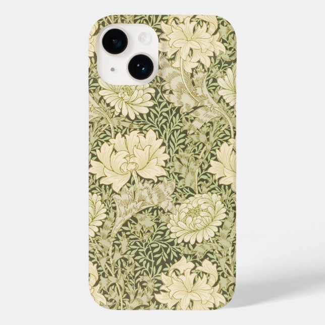 Chrysanthemum Olive Green William Morris Iphone14 (Verso)