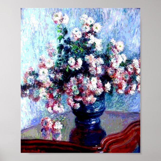Chrysanthemums por Claude Monet Poster (Frente)