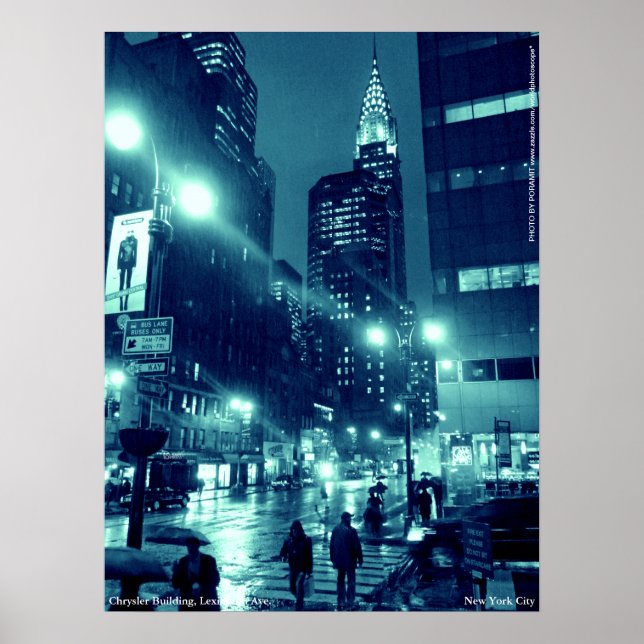 Chrysler Building NYC Blue Poster 18x24 (Frente)