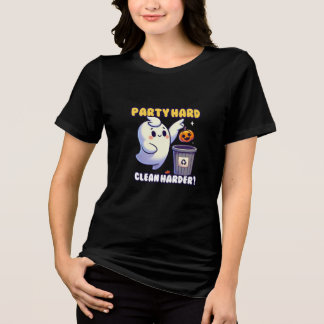 Chubby Kawaii Ghost jogando lixo com sabedoria