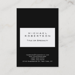Chubby Modern Black White Clean Cartão de visita