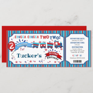 Chugga Chugga DOIS Convites de aniversário