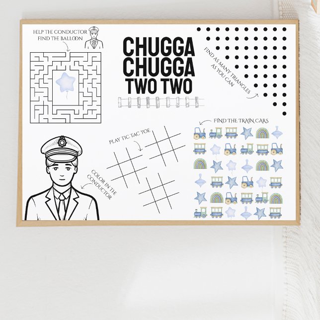 Chugga Chugga Dois | Kids Games Placemat (Criador carregado)