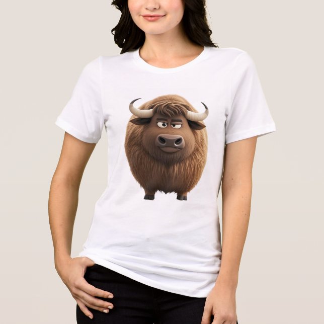 Chunky Cool Round Bull Tee | Cute Zodiac Ox Graphi (Frente)