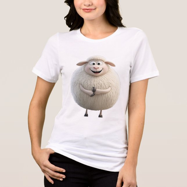 Chunky Round Sheep Tee | Cute Zodiac Goat Graphic  (Frente)