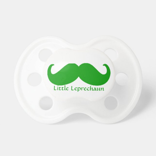 Chupeta Bigode verde irlandês e leprechaun pequeno (Frente)
