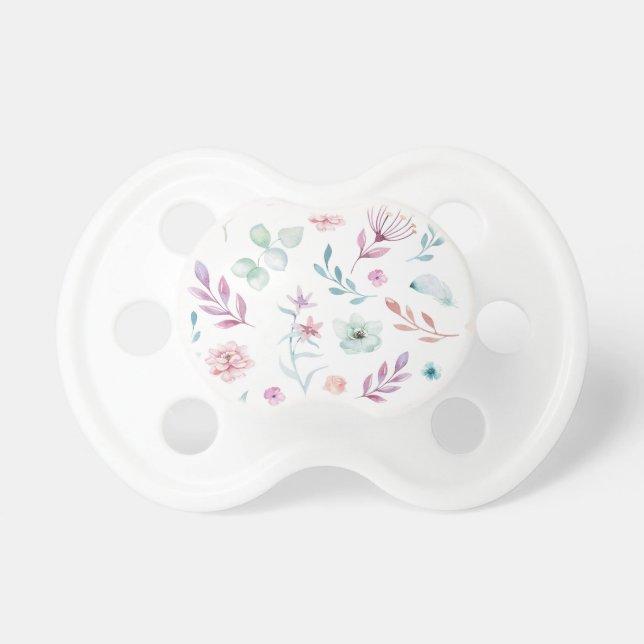 Chupeta Pacificador De Bebê Floral Whimsical (Frente)