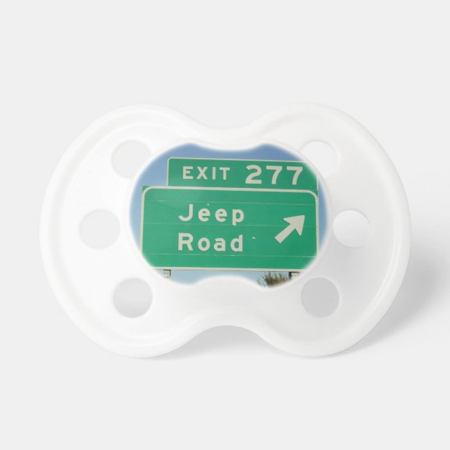 Chupeta Pacifier do sinal de estrada do jipe (Frente)