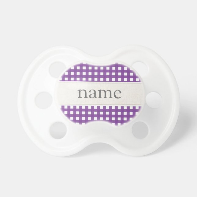 Chupeta Pacifier personalizado xadrez do guingão (Frente)