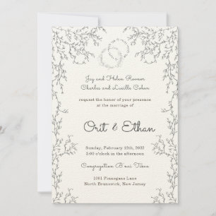 Chuppah Botânico Ramifica Casamento Judeu Convite