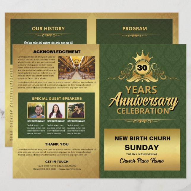 Church Anniversary Program Template (Frente/Verso)