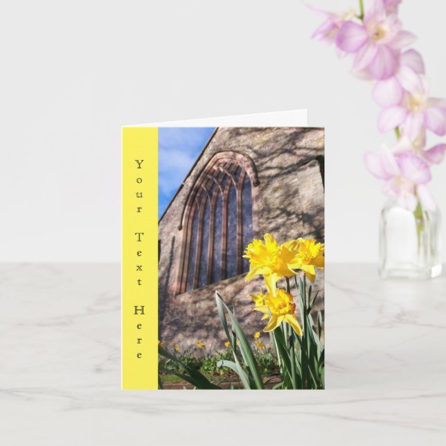 Church Daffodils - Cartão de saudação personalizáv (Orquídea)