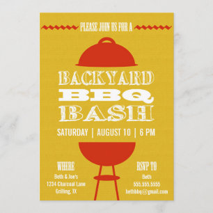 CHURRASCO Barbecue Bash  Convite de festas 5x7