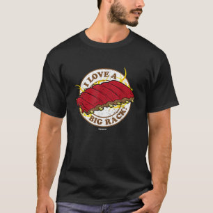 CHURRASCO Costura Camisa Eu Amo Uma Grande Teia Ra