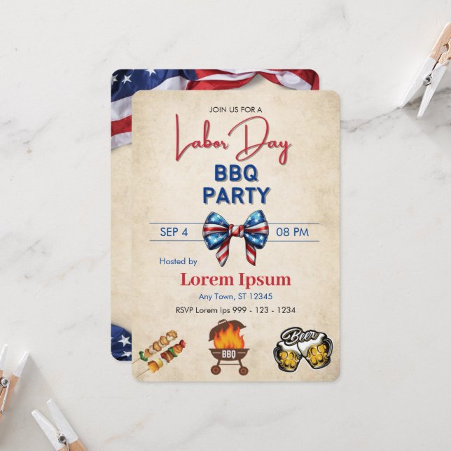 Churrasco de Convite para Dia da Mão-de-Obra model (Frente/Verso In Situ)