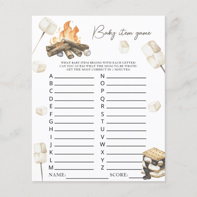 Churrasco de marshmallow no baby shower Jogo de it (Frente)