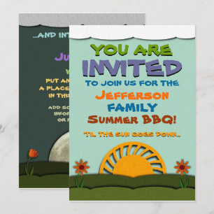 CHURRASCO de Verão Dia e Noite / Convites de Reun
