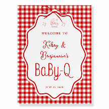 Churrasco de Xadrez Vermelho Baby-Q Chá de Bebê Be