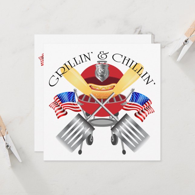 Churrasco e Lazer Convite para o Cookout da Políci (Frente/Verso In Situ)