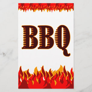 CHURRASCO Red Flames Custom Party Flyer Modelo