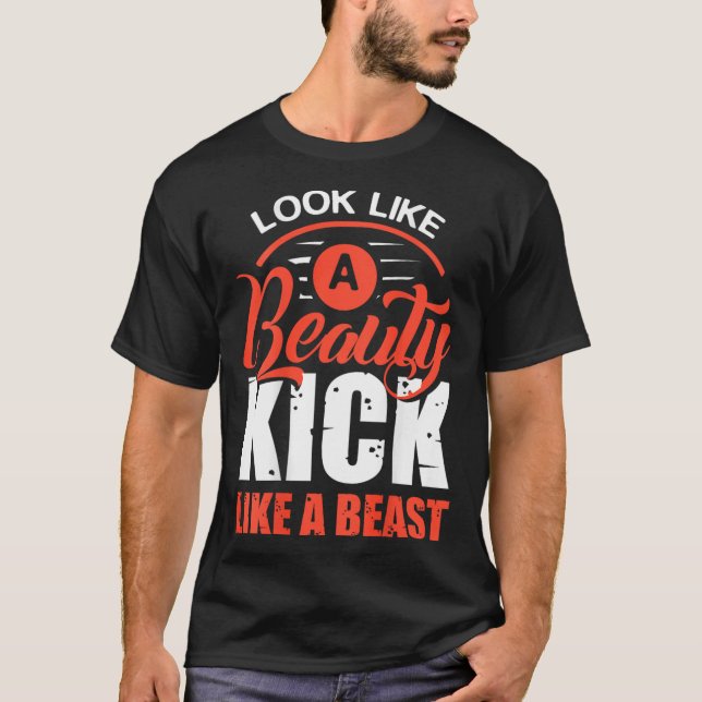 Chute Como Uma Fera, Camiseta de Kickboxing, Camis (Frente)