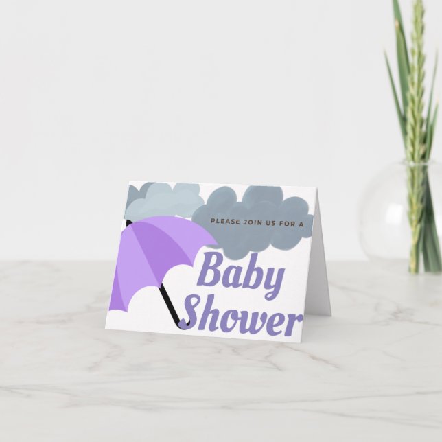 Chuva chás Bebês Chuva Convites (Frente)