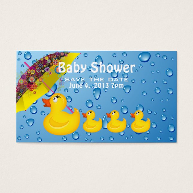 Chuva de Amarelo Pato Salve a Data do Chá de Bebê (Frente)